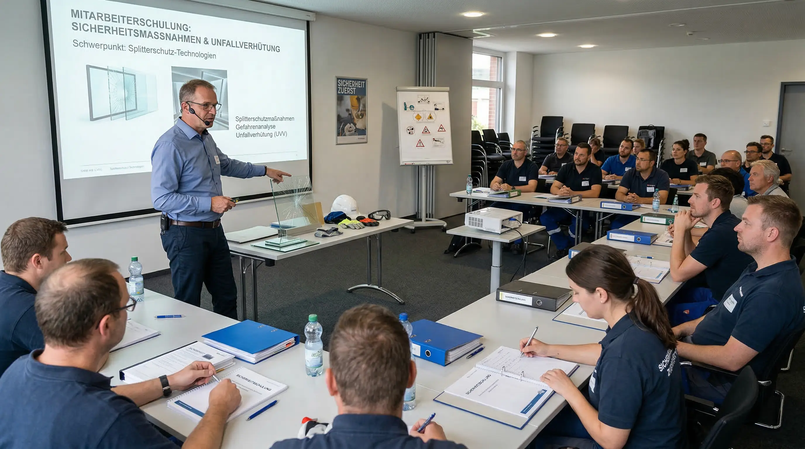 Mitarbeiterschulungen Splitterschutz – DGUV-Unterweisung