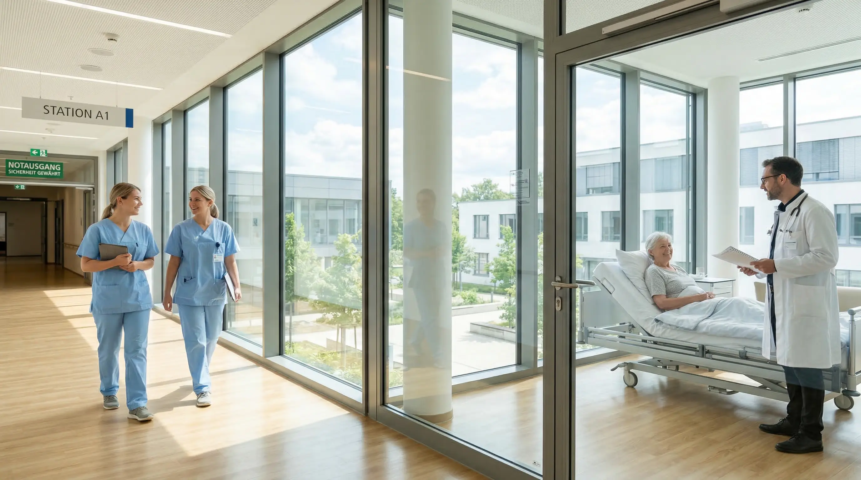 Splitterschutz Gesundheitswesen – Krankenhaus, Klinik, Pflege