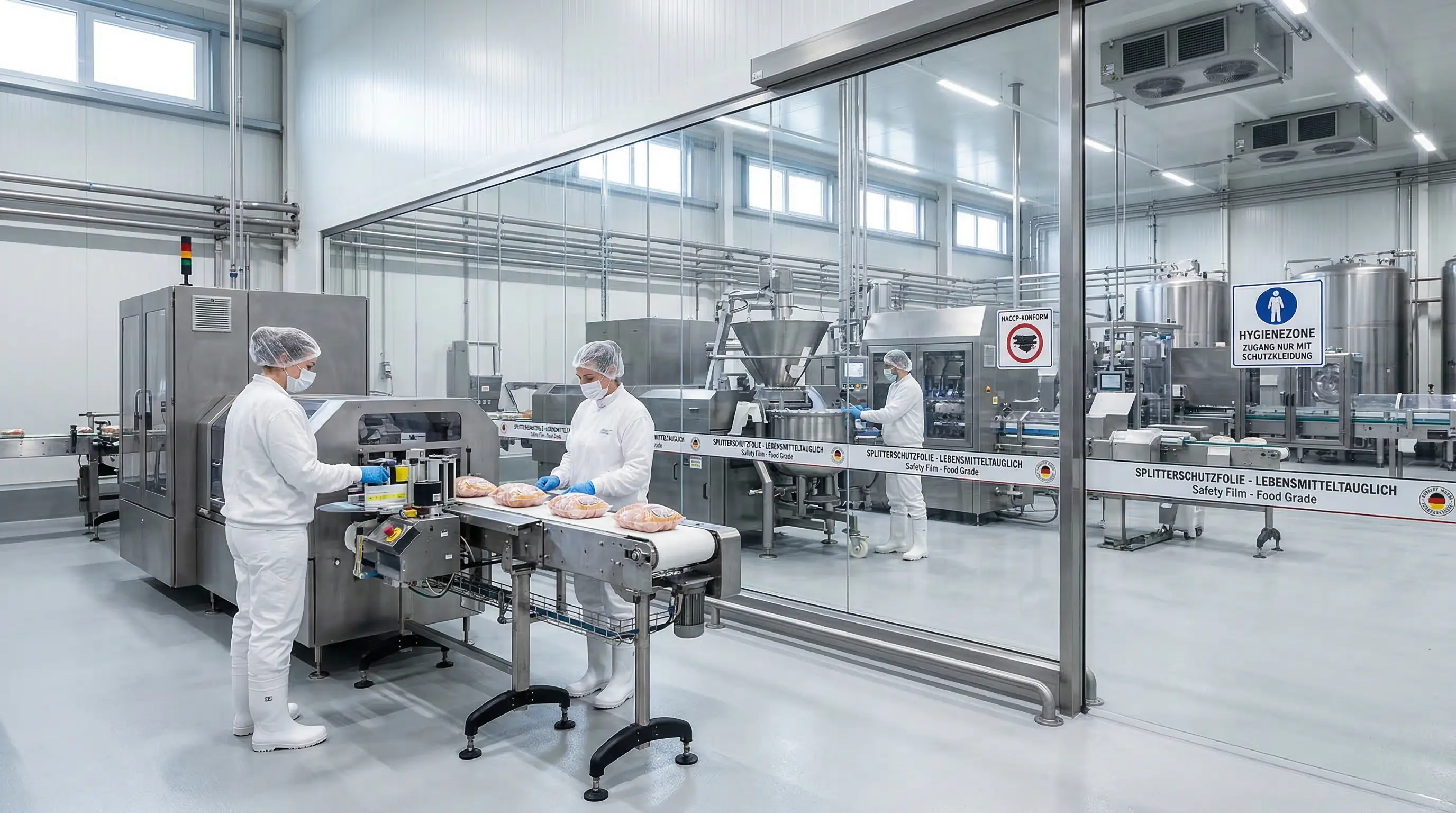 Splitterschutz Lebensmittelindustrie – HACCP & Glassplitter-Management